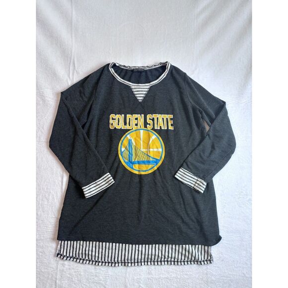 Game day Golden State Warriors Long Sleeve Blouse Striped Women's XL/XXL * - Picture 1 of 7